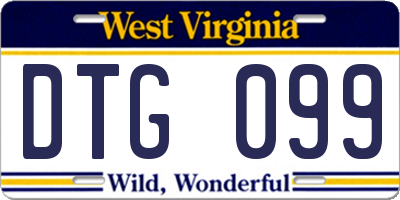 WV license plate DTG099