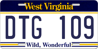 WV license plate DTG109