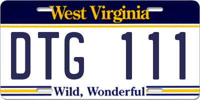 WV license plate DTG111
