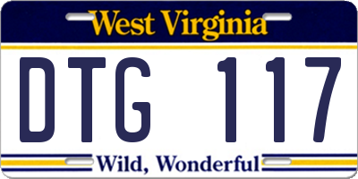WV license plate DTG117