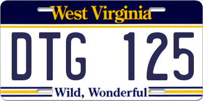 WV license plate DTG125