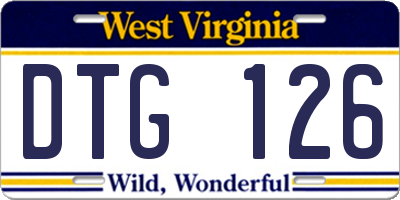 WV license plate DTG126