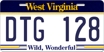 WV license plate DTG128
