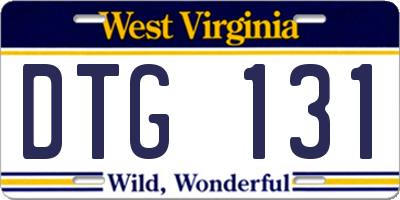 WV license plate DTG131