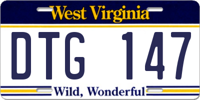 WV license plate DTG147