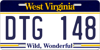 WV license plate DTG148