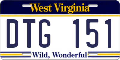 WV license plate DTG151