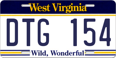 WV license plate DTG154
