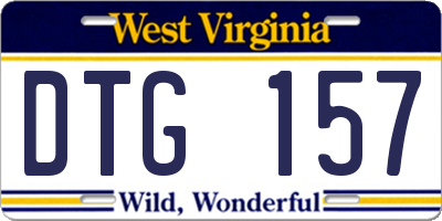 WV license plate DTG157