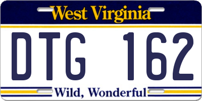 WV license plate DTG162