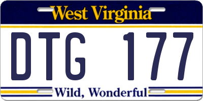 WV license plate DTG177