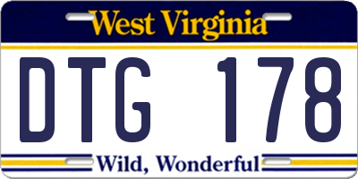 WV license plate DTG178