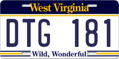 WV license plate DTG181