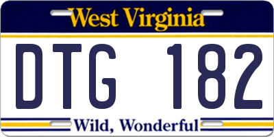 WV license plate DTG182