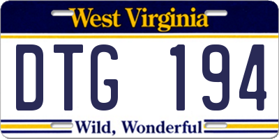WV license plate DTG194