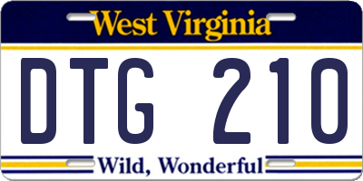 WV license plate DTG210