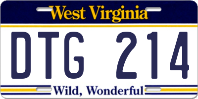 WV license plate DTG214