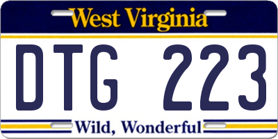 WV license plate DTG223