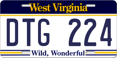 WV license plate DTG224