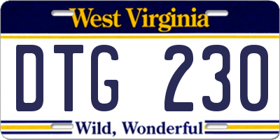 WV license plate DTG230