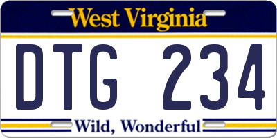 WV license plate DTG234