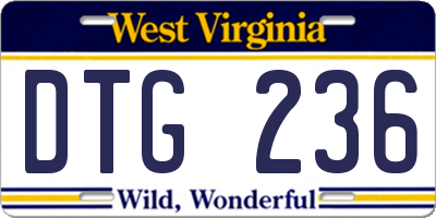 WV license plate DTG236