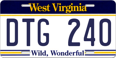 WV license plate DTG240