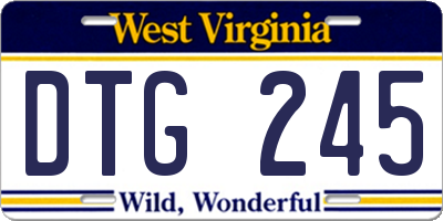 WV license plate DTG245