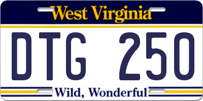 WV license plate DTG250