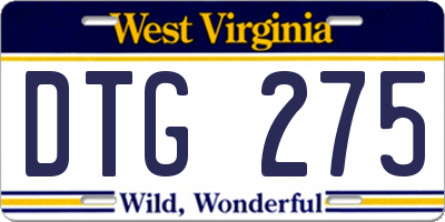 WV license plate DTG275