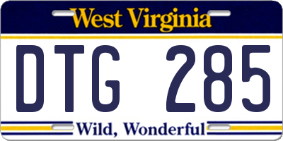 WV license plate DTG285