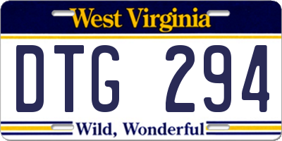 WV license plate DTG294