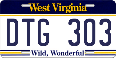 WV license plate DTG303