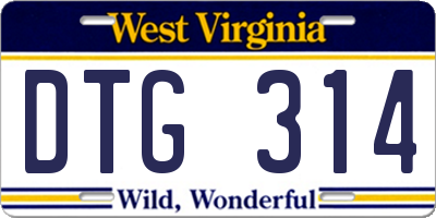 WV license plate DTG314
