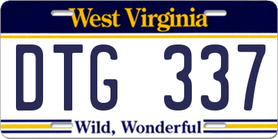 WV license plate DTG337