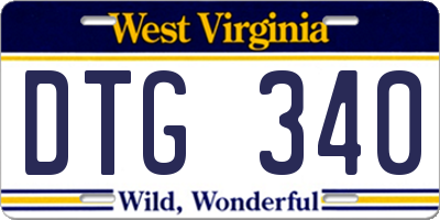 WV license plate DTG340