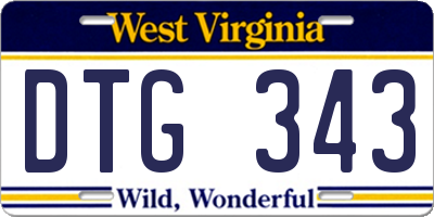 WV license plate DTG343
