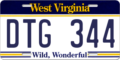 WV license plate DTG344