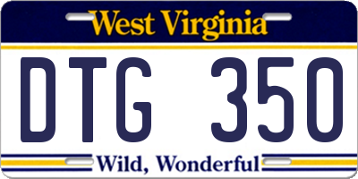 WV license plate DTG350