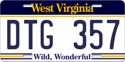 WV license plate DTG357