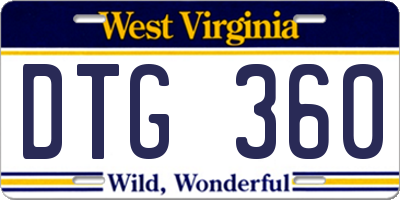 WV license plate DTG360