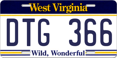 WV license plate DTG366