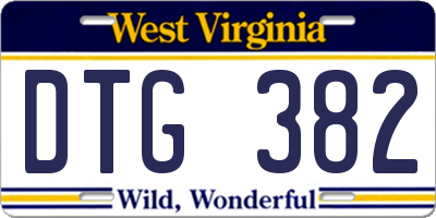 WV license plate DTG382