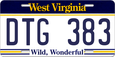 WV license plate DTG383