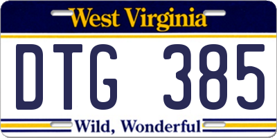 WV license plate DTG385