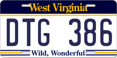 WV license plate DTG386
