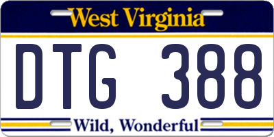 WV license plate DTG388