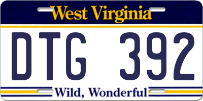 WV license plate DTG392
