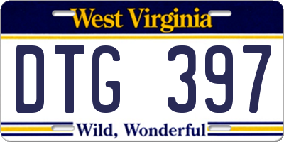 WV license plate DTG397