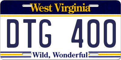 WV license plate DTG400